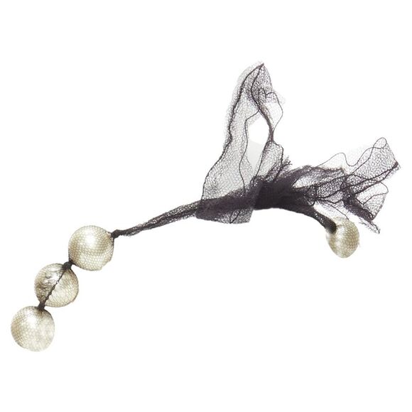 Lanvin Alber Elbaz pearl mesh ribbon wrap princess necklace